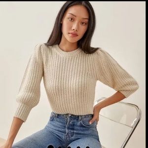 Reformation Moneta Puff Sleeve Sweater